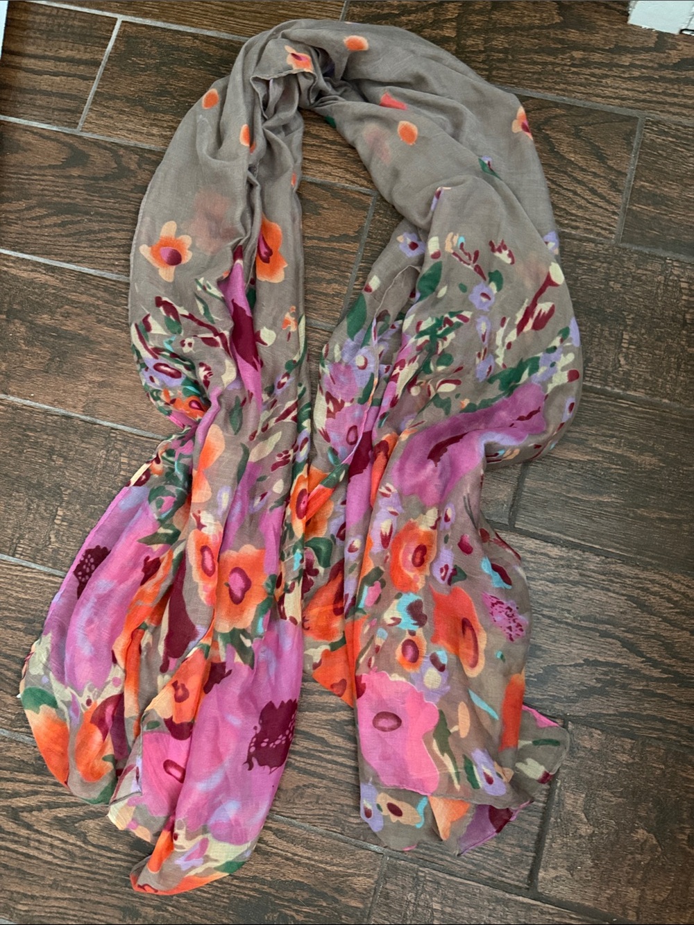 Floral Multicolor Lightweight Scarf - never worn